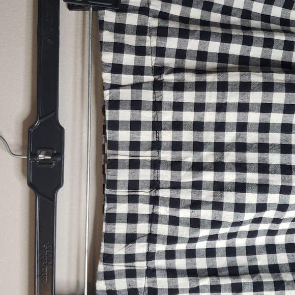 Eva Franco Lace-Up Black and White Gingham Midi Flare Skirt Meduim - Picture 6 of 10